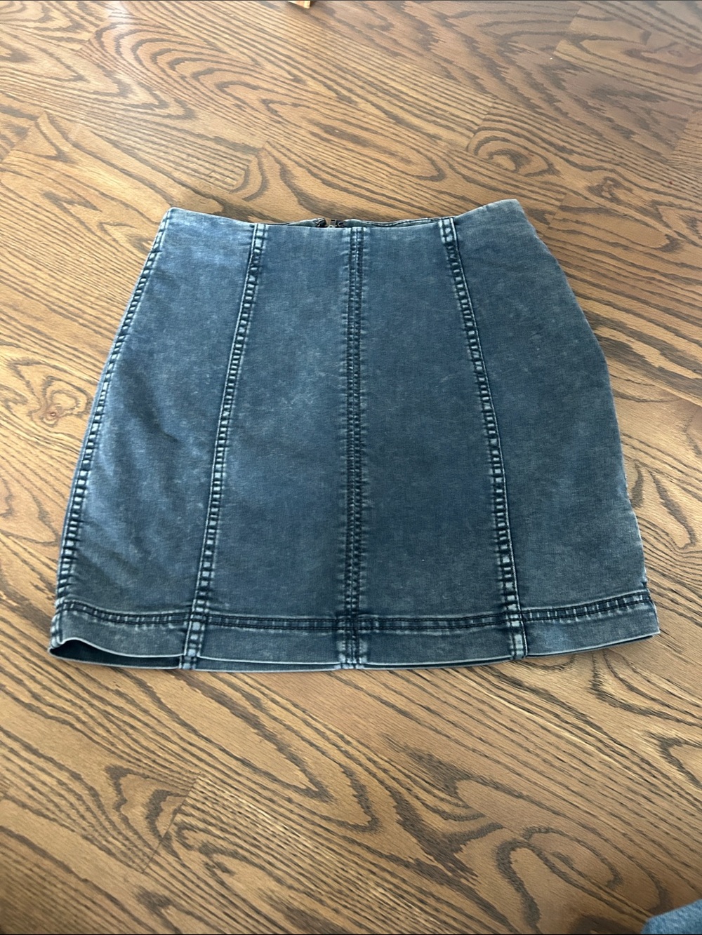 Free People Washed Denim Panel Mini Skirt